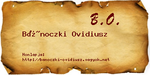 Bánoczki Ovidiusz névjegykártya